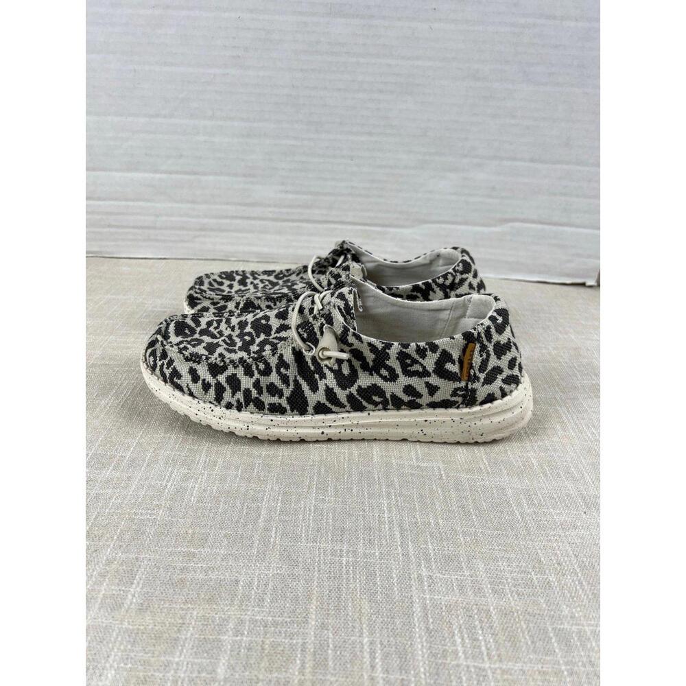 Hey Dude Shoes Wendy Woven Cheetah‎ Gray Womens Sz 7